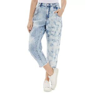 FRAYED DENIM Curved Leg Jeans Light Blue Size 30 MSRP $90